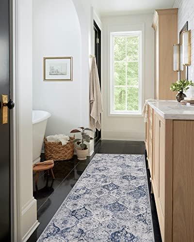 Lahome Moroccan Washable Runner Rug, 2x6 Blue Kitchen Runners - Image 5
