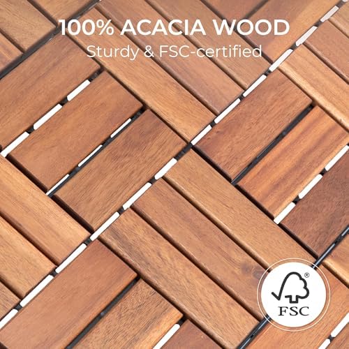 Solid Acacia Wood Interlocking Deck Tiles - Image 2