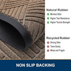 Smiry Front Door Mat Outside Entrance, Natural Rubber Doormat, 29.5x17 Inch - Image 5