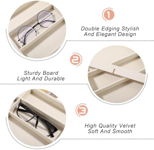 2 Pcs Drawer Sunglass Organizer & Display Tray 8 Grids Velvet Scratch - Image 3