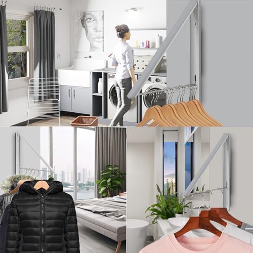 Foldable Clothes Drying Rack, Wall Mounted - Image 5
