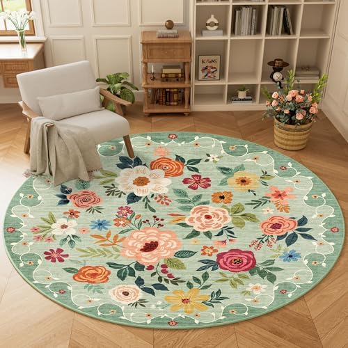 DUKINO 6ft Round Rug, Soft Washable Circle Rug - Image 3