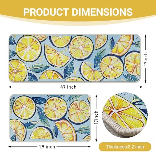Lemon Kitchen Rugs Set of 2 - Image 3