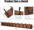 Gohiuo Rustic 38.6" Large Coat Rack Wall Mount, Long Wood Coat Hooks - Image 2