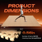 SUPERJARE 0.56'' Thick 144 Sq Ft Rubber Top Gym Flooring - Image 7