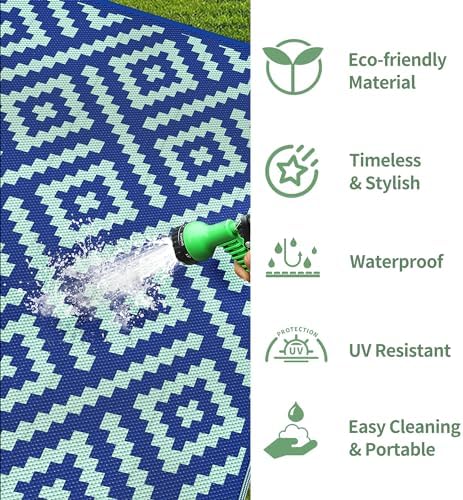 GENIMO Outdoor Rug, Waterproof Plastic Rugs - Image 6
