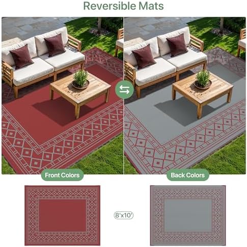 GENIMO Outdoor Rug, Waterproof Plastic Rugs - Image 4