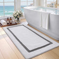 Color&Geometry White Bathroom Rugs 43x24, Extra Soft Absorbent Microfiber Bath by COLORG