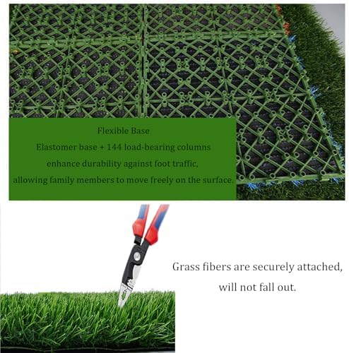 VXHCS Artificial Grass Tiles Outdoor Interlocking Turf Grass 8 Pack Balcony - Image 5