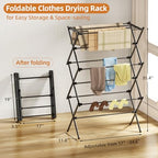 Drying Rack Clothing, 3-Tier Clothes Drying Rack Foldable, Antirust Laundry - Image 2