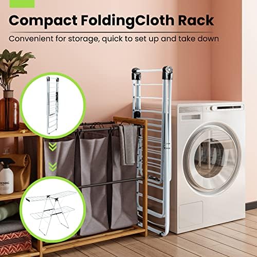 COSTWAY Clothes Drying Rack, Foldable 2 Tier Clothing Laundry Rack - Image 5