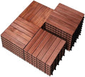PrimeZone 27 PCS Solid Acacia Wood Interlocking Patio Deck Tiles Outdoor by PrimeZone