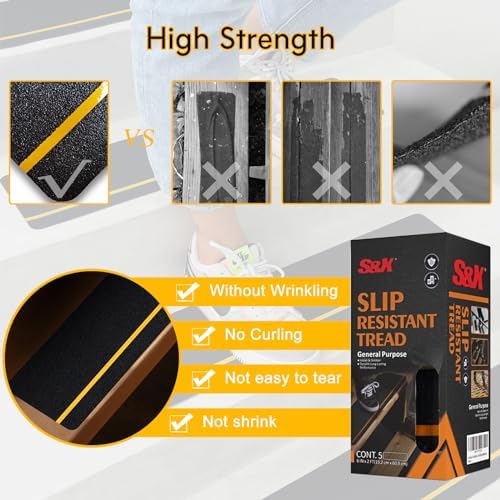 S&X Outdoor Stair Treads Non-Slip 6x24in, Reflective - Image 3