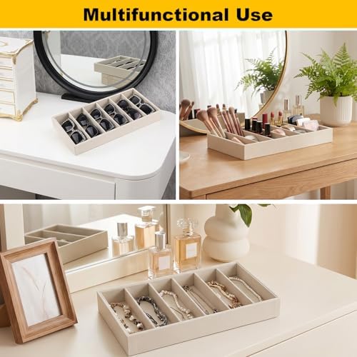 2 Pack Sunglass Drawer Organizer, 6 Grid Velvet Glasses Tray, Eyeglasses - Image 6
