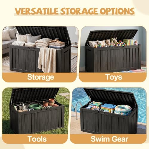 EFU Outdoor Storage Box Waterproof, 150 Gal Gen 2 Resin Deck Box - Image 4