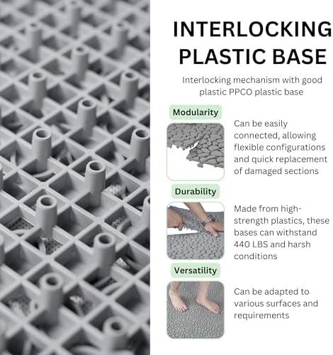 12" x 12" Interlocking Deck Tiles, All-Weather Plastic Outdoor Flooring - Image 2