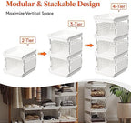 Lifewit Plastic Stackable Storage Baskets, 4 Tier Stacking Bins - Image 4