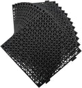 12 Pack Modular Interlocking Cushion 11.6" x 11.6" Rubber Mat Floor Tile Mats by JADERLU