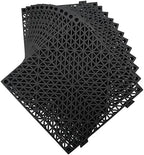 12 Pack Modular Interlocking Cushion 11.6" x 11.6" Rubber Mat Floor Tile Mats by JADERLU