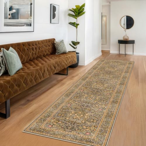 Hazo Haus Non Slip 2x10 Gold Brown Hallway Runner - 10ft Long Runner Rugs - Image 3