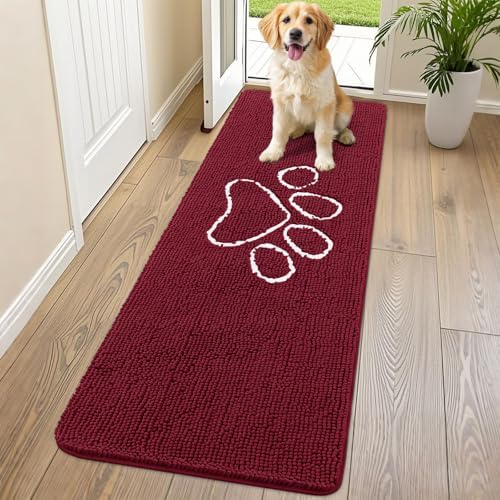 Smiry Dog Door Mat for Muddy Paws, Absorbent Non Slip Dirt Trapper by Smiry