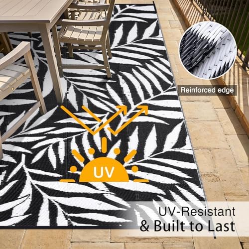 OLANLY Outdoor Rug 9x12 ft Waterproof Reversible Leaf Mat - Image 4