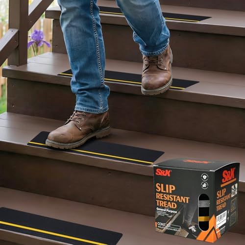 S&X Outdoor Stair Treads Non-Slip 4x24in, Reflective by SXProducts