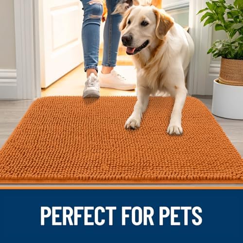 OLANLY Dog Door Mat for Muddy Paws 47x20, Super Absorbent Chenille Mud Mat - Image 6