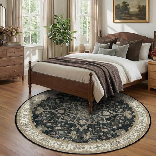RELEANY Washable Area Rug, Round 8ft - Image 3