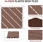 44 Pack Plastic Interlocking Patio Deck Tiles Waterproof All Weather - Image 2