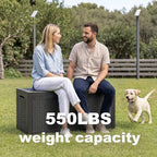 PatioZen 100 Gallon Deck Box Lockable Waterproof Outdoor Storage Black - Image 5