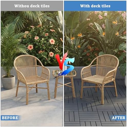 Plastic Interlocking Deck Tiles 27 Pack 12"x12" | Non-Slip Tool-Free Waterproof - Image 5