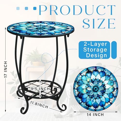 Cinnvoice Outdoor Side Table Small End Patio Porch Table - Image 3