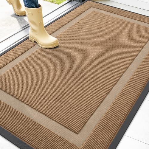 OLANLY Front Door Mat Outside 47x32, All-Season Heavy-Duty Rubber Doormat by OLANLY