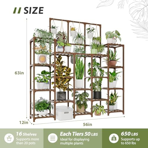 GENTINGBRO Plant Stand Indoor Outdoor 63" Tall Plant Shelf - Image 5