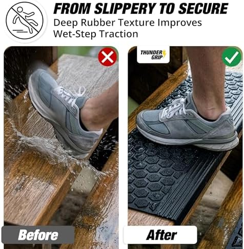 Rubber Stair Treads Outdoor 35" x 10" 5-Pack - Image 2