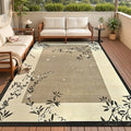 Easy Jute 5x7 Living Room Rug Brown Cherry Blossom Branch by FALARKLLC