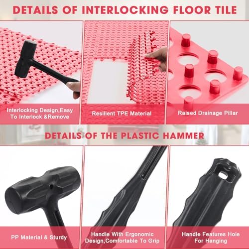 Drydiet 12 Pack Drainage Tiles Modular Interlocking Floor Tiles - Image 4