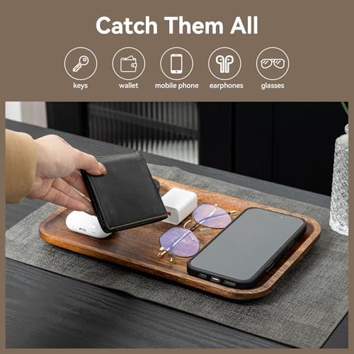 5PCS Serving Acacia Wood Valet Tray - Image 4