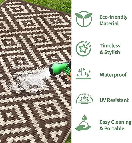 GENIMO Outdoor Rug, Waterproof Plastic Rugs 9'x12' - Image 6