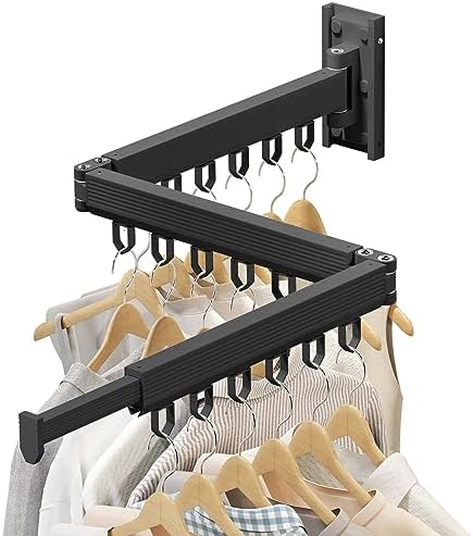 Wall Mounted Foldable Clothes Drying Rack, Heavy Duty 3-Fold Laundry Airer by CHAHUANV