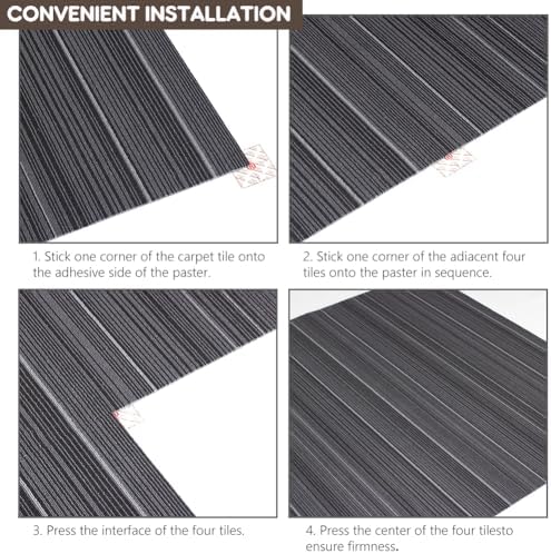 LITA 24x24 Black Carpet Tiles Commercial Use - Image 3
