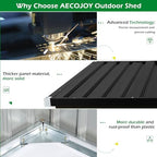 AECOJOY Outdoor Trash Can Storage Shed, 46 Cu.Ft Metal Garbage Bin Enclosure - Image 7