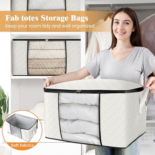 Fab totes 8 Pack Storage Bags for Clothes Blanket Storage Bins - Image 5