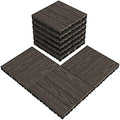 VANCASTLE 9PCS Wood Plastic Composite Interlocking Deck Tiles 11.8"x11.8" by VANCASTLE