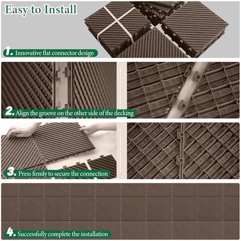 Interlocking Deck Tiles Outdoor Waterproof, Composite Patio Flooring - Image 4