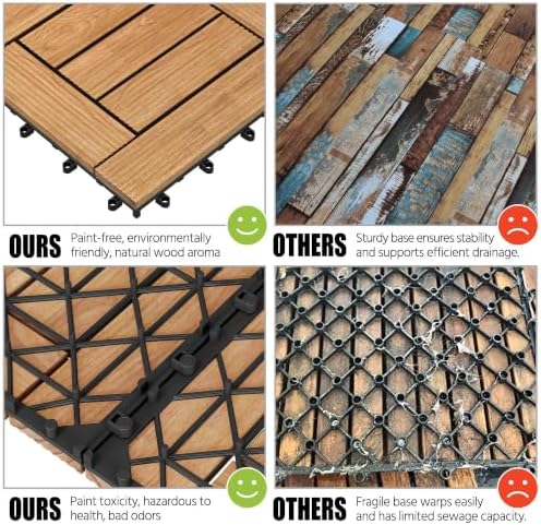 Yaheetech 27PCS Patio Floor Tiles Outdoor Interlocking Deck 12 x 12in - Image 4