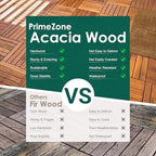 PrimeZone 216 PCS Solid Acacia Wood Interlocking Patio Deck Tiles Outdoor - Image 5
