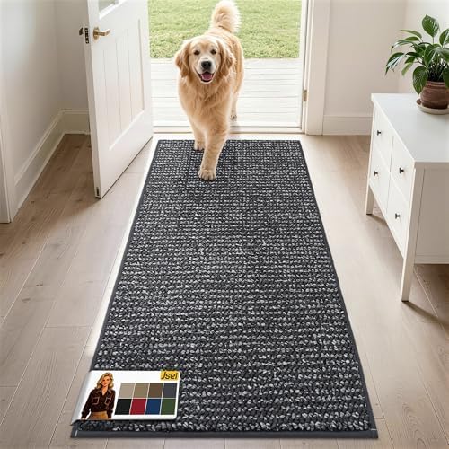 JSEI Dirt Trapper Door Mat 24" x 60", Non-Slip Washable Doormats by JSEI
