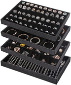 Julysky 4 Pcs/set Stackable Jewelry Organizer Trays by Julysky
